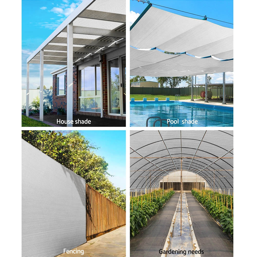Instahut 50% Shade Cloth 3.66x30m Shade cloth Wide Heavy Duty White