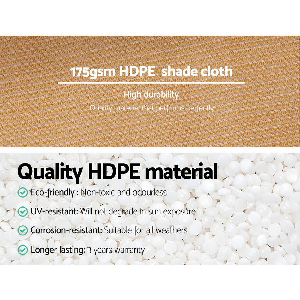 Instahut 70% Shade Cloth 3.66x30m Shade cloth Sail Heavy Duty Beige