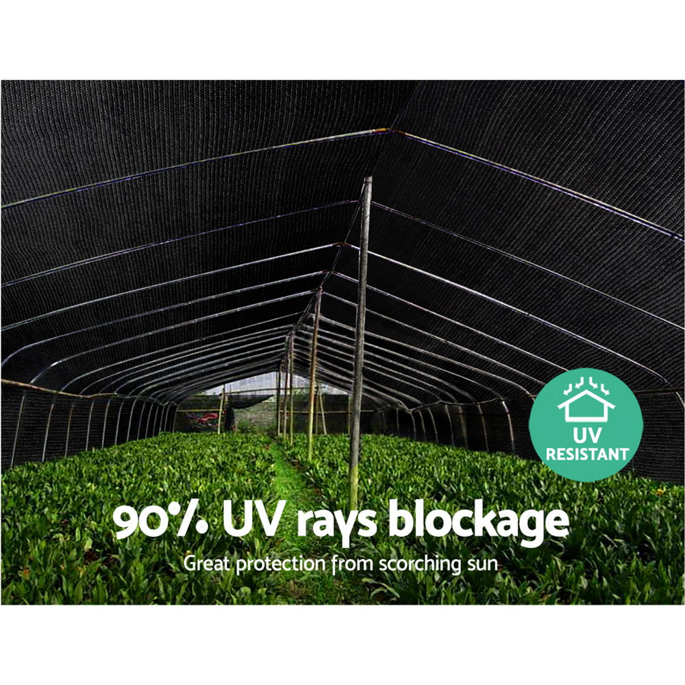 Instahut 90% Shade Cloth 3.66x30m Shade cloth Sail Heavy Duty Black