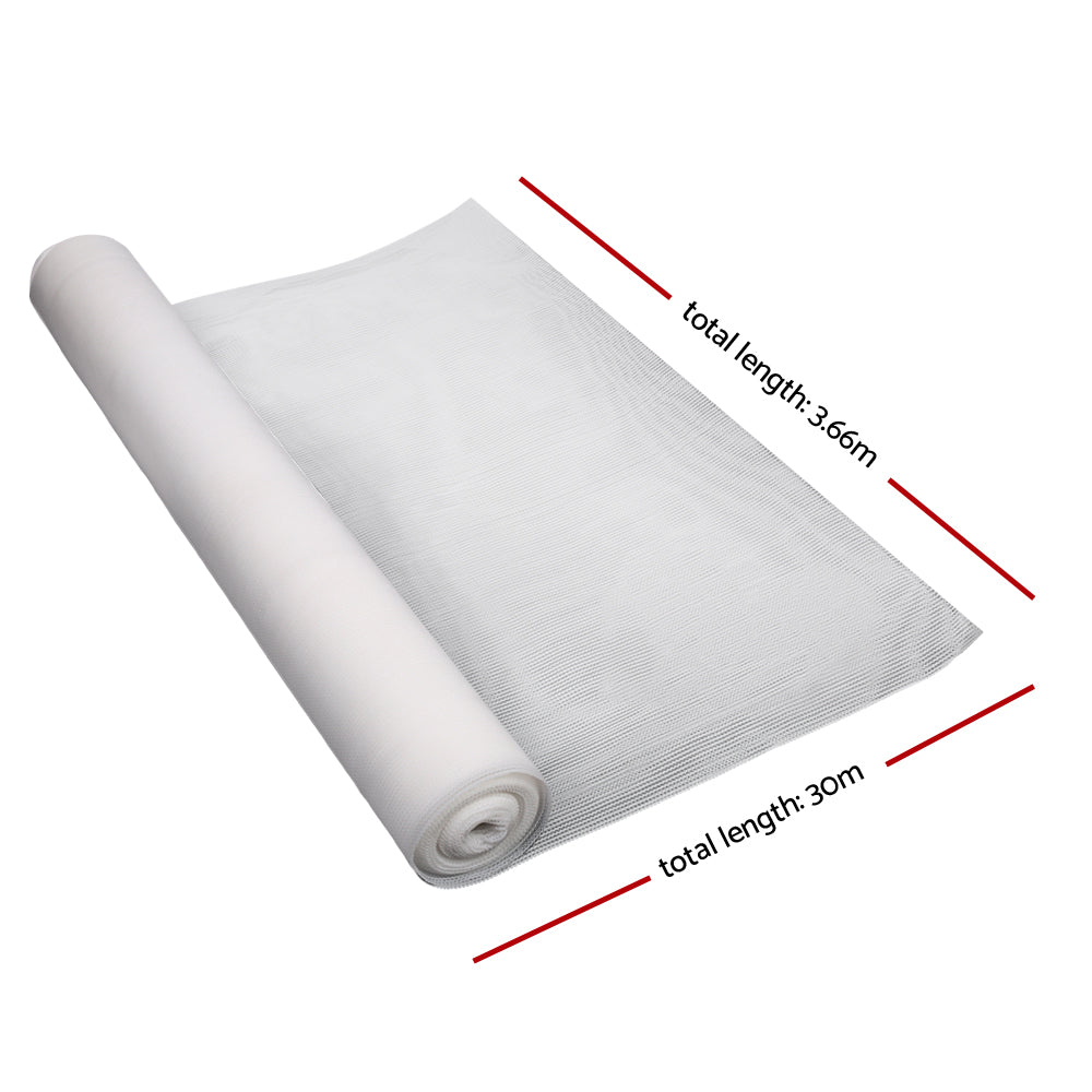 Instahut 90% Shade Cloth 3.66x30m Shade cloth Wide Heavy Duty White