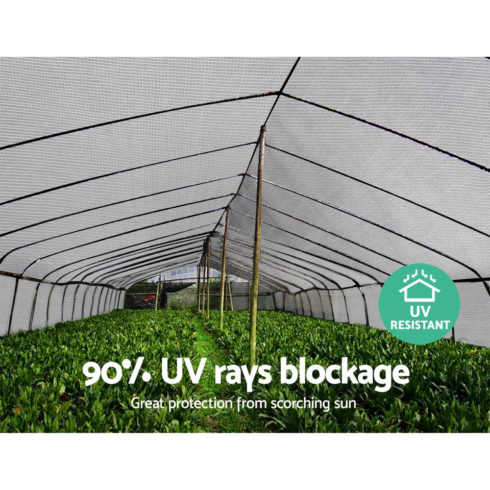 Instahut 90% Shade Cloth 3.66x30m Shade cloth Wide Heavy Duty White