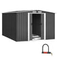 Garden Shed 2.58x3.14M w/Metal Base Sheds Outdoor Storage Workshop Shelter Sliding Door