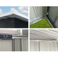 Garden Shed 2.58x3.14M w/Metal Base Sheds Outdoor Storage Workshop Shelter Sliding Door