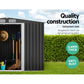 Garden Shed 2.6x3.9M w/Metal Base Sheds Outdoor Storage Workshop Tool Shelter Sliding Door