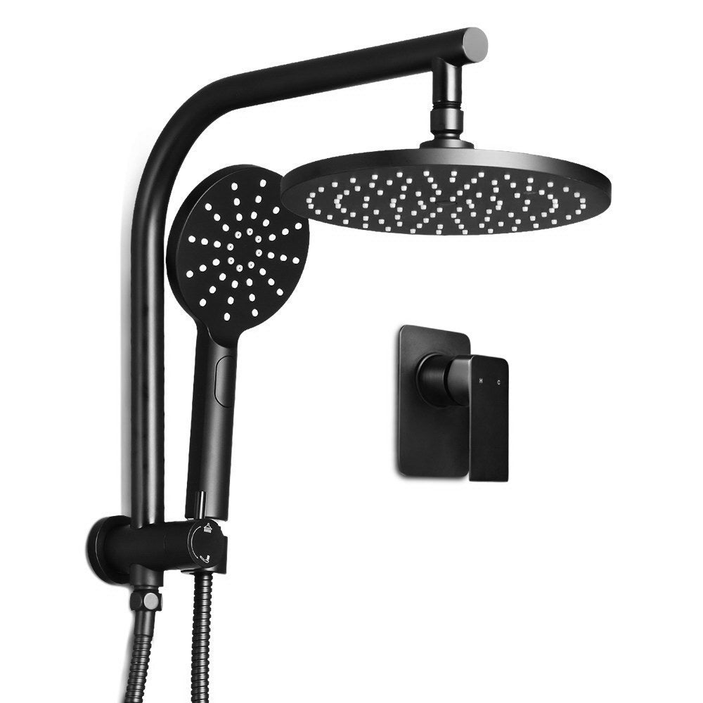 9'' Rain Shower Head Set Handheld Round High Pressure Mixer Tap Black