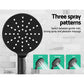 9'' Rain Shower Head Set Handheld Round High Pressure Mixer Tap Black