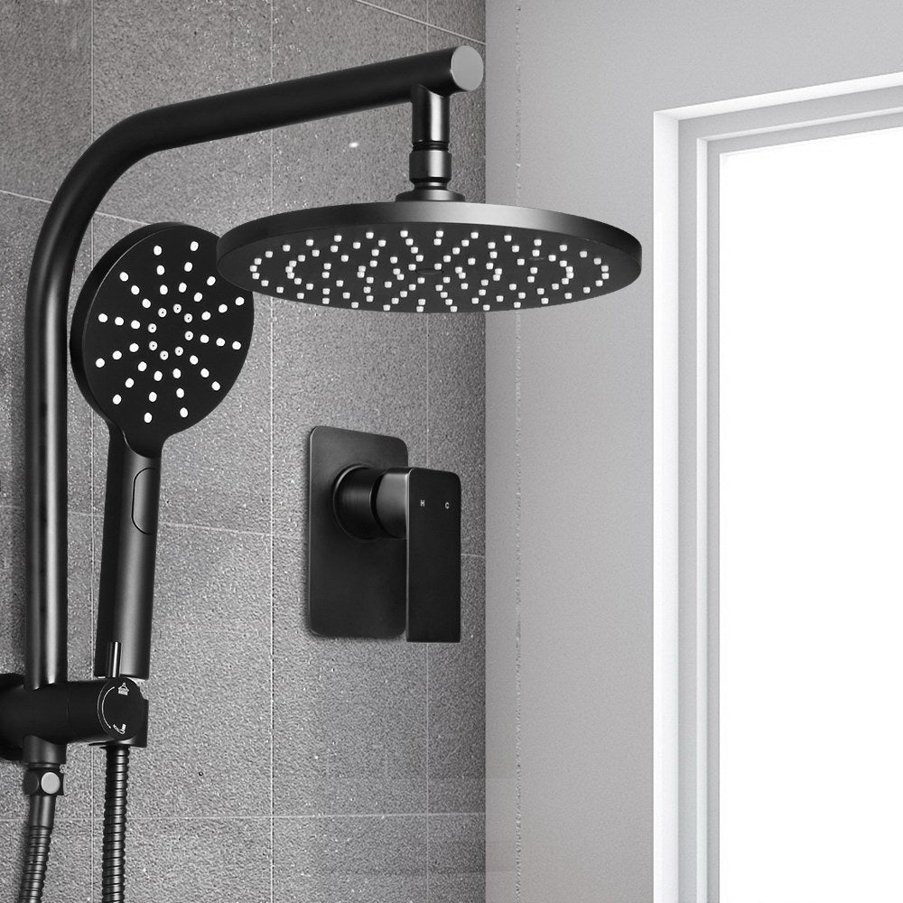 9'' Rain Shower Head Set Handheld Round High Pressure Mixer Tap Black