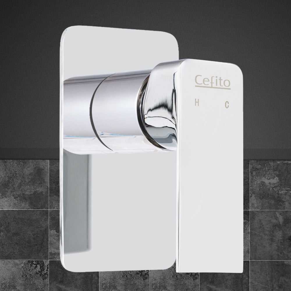 Shower Mixer Tap Wall Bath Taps Brass Hot Cold Basin Bathroom Chrome