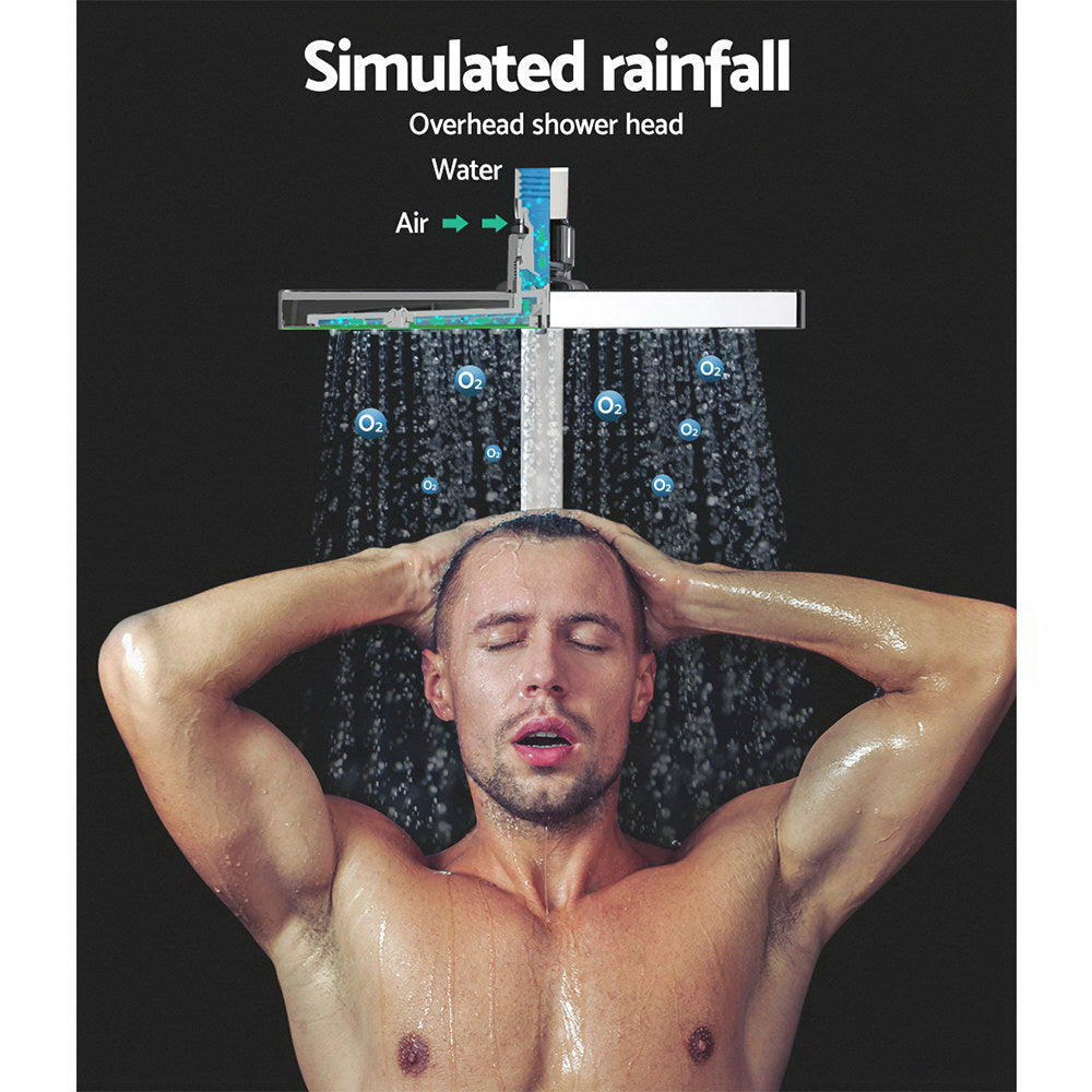 8'' Rain Shower Head Set Handheld Round High Pressure wins Tap Chrome