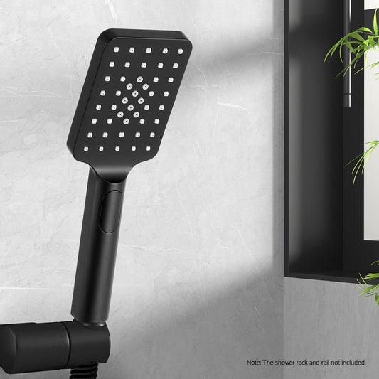 Handheld Shower Head 3.1'' High Pressure 3 Spray Modes Square - Black