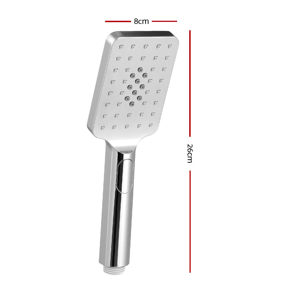 Handheld Shower Head 3.1'' High Pressure 3 Spray Modes Square - Chrome