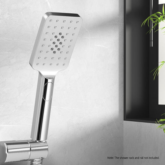Handheld Shower Head 3.1'' High Pressure 3 Spray Modes Square - Chrome