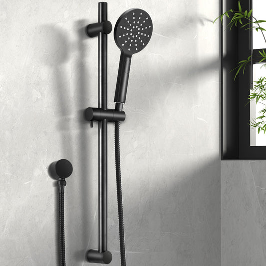 Handheld Shower Head Wall Holder 4.7'' High Pressure Adjustable 3 Modes - Black