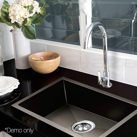 Kitchen Sink 45X30CM Stainless Steel Basin Single Bowl Laundry Black
