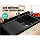 Kitchen Sink 75X45CM Stainless Steel Basin Single Bowl Laundry Black