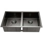 Kitchen Sink 77X45CM Stainless Steel Basin Double Bowl Laundry Black