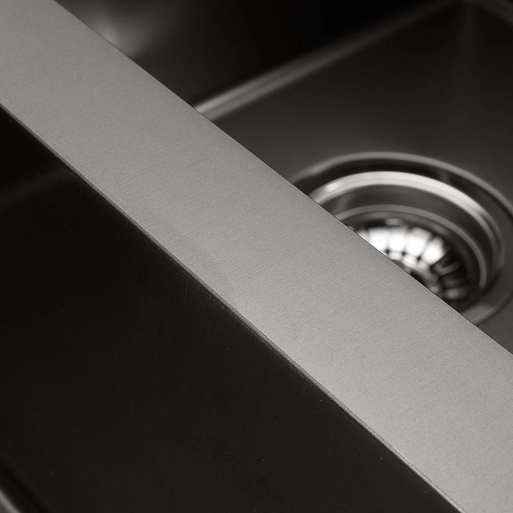 Cefito Kitchen Sink 77X45cm Stainless Steel Basin Double Bowl Black