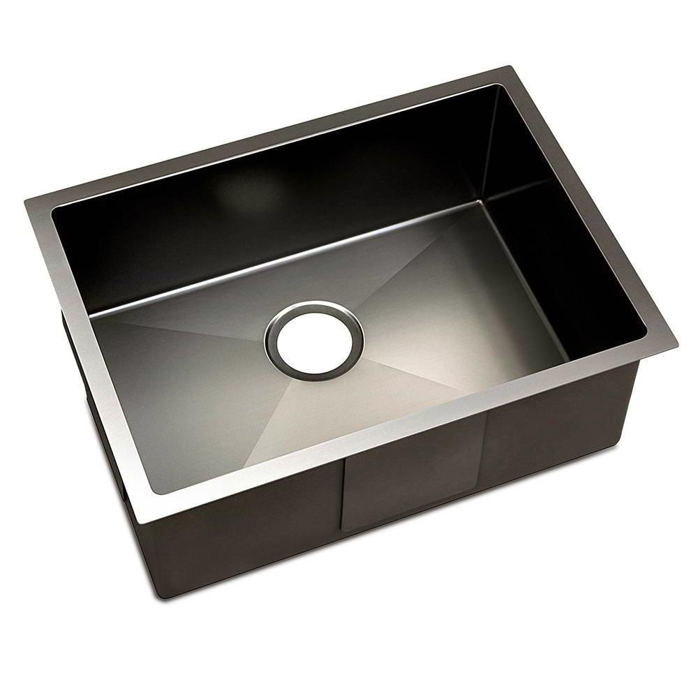 Cefito Kitchen Sink 60X45cm Stainless Steel Basin Single Bowl Black
