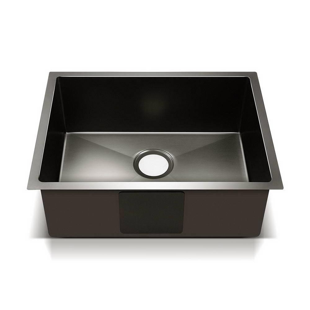 Kitchen Sink 60X45CM Stainless Steel Basin Single Bowl Laundry Black
