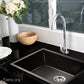 Kitchen Sink 60X45CM Stainless Steel Basin Single Bowl Laundry Black