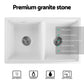 Kitchen Sink Stone Sink Granite Laundry Basin Double Bowl 79cmx46cm - White