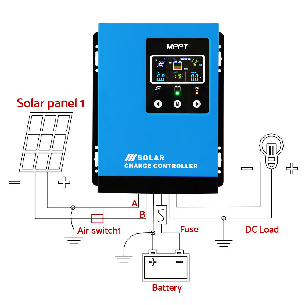 40A MPPT Solar Charge Controller Auto 12V/24V/36V/48V Battery Regulator