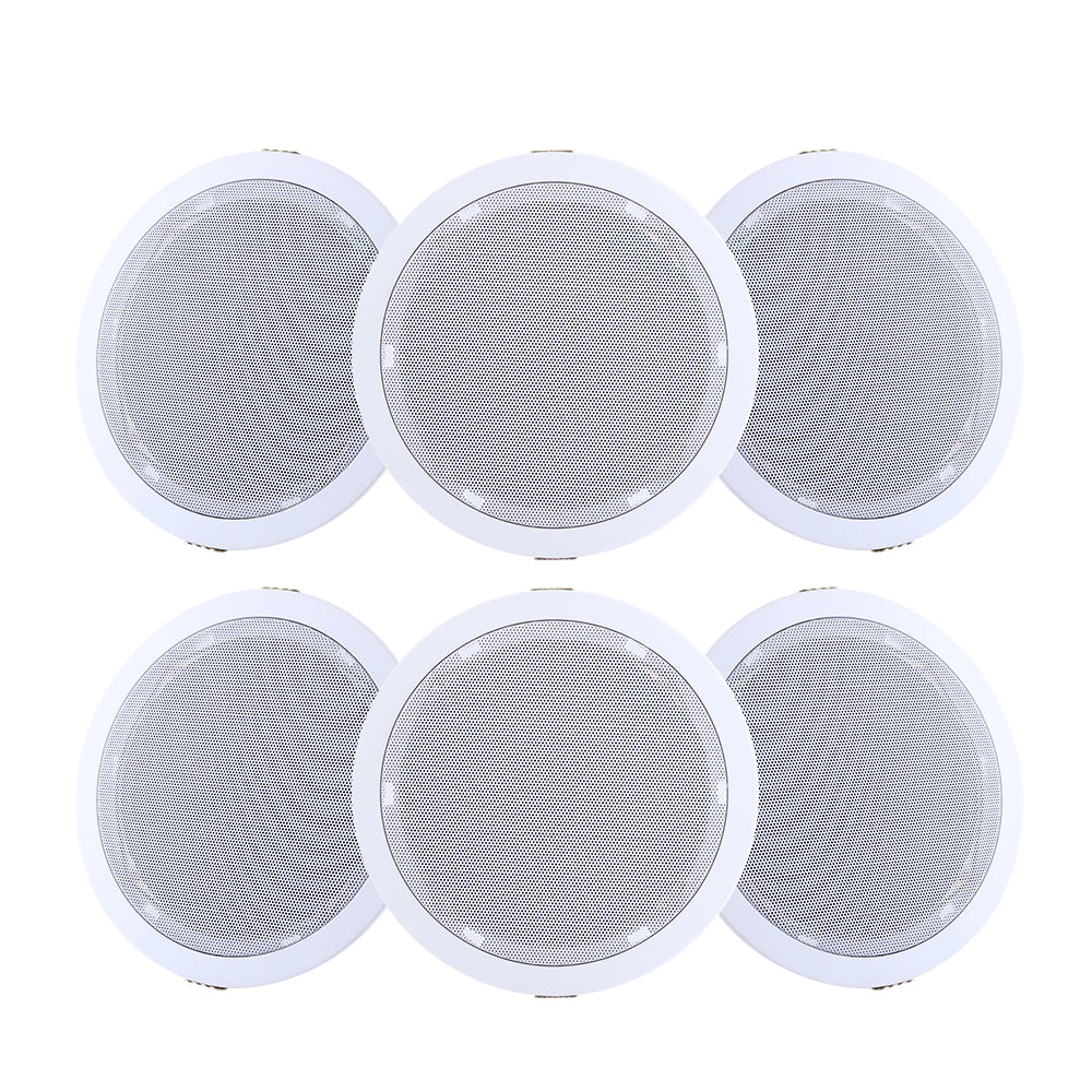 Set of 6 6-Inch Ceiling Speakers In Wall Speaker Home Audio Stereos Tweeter