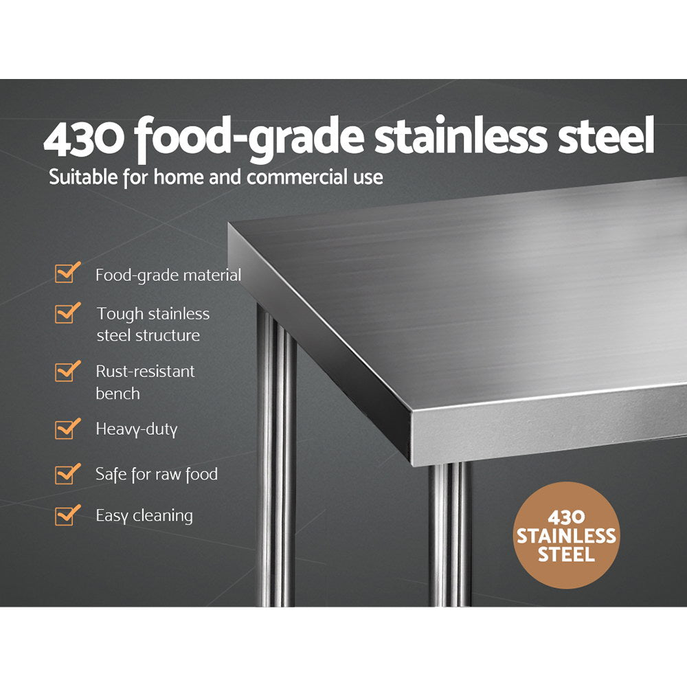 762x762mm Commercial Stainless Steel Kitchen Bench