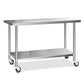 430 Stainless Steel Kitchen Benches Work Bench Food Prep Table with Wheels 1524Mmx610MM