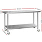 430 Stainless Steel Kitchen Benches Work Bench Food Prep Table with Wheels 1829Mmx610MM