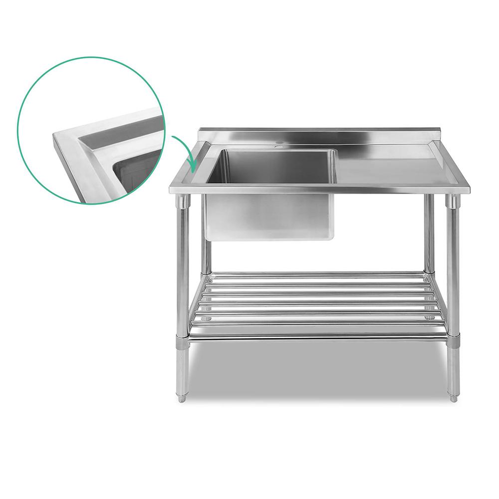 100x60cm Commercial Stainless Steel Sink Kitchen Bench