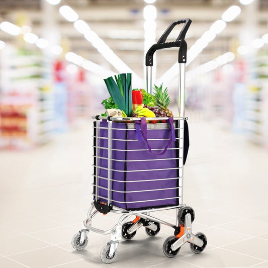 Foldable Shopping Cart Trolley 35L Grocery Bag Rolling Wheel Portable