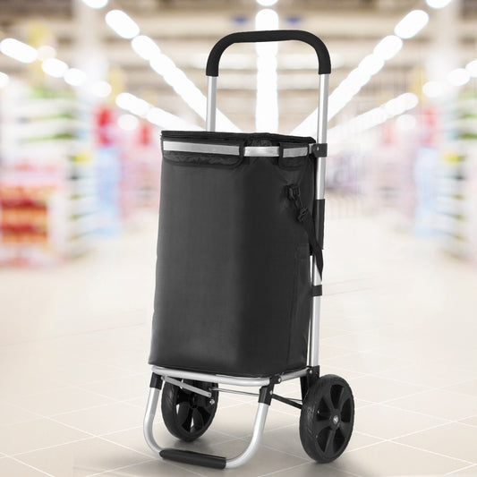 Foldable Shopping Cart Trolley Grocery Storage Portable Aluminium 45kg