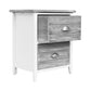 Set of 2 Basques Wooden Bedside Tables Nightstands Storage Cabinet Bedroom Side with 2 Drawers - Grey