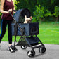Pet Stroller Dog Cat Pram Foldable Carrier 4 Wheels Travel Pushchair Blue Large