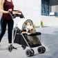 Pet Stroller Dog Cat Pram Foldable Carrier Travel 4 Wheels Pushchair Black Large