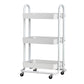 Storage Trolley Kitchen Cart 3 Tiers Rack Shelf Organiser Wheels White