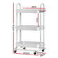 Storage Trolley Kitchen Cart 3 Tiers Rack Shelf Organiser Wheels White
