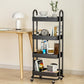 Storage Trolley Kitchen Cart 4 Tiers - Black