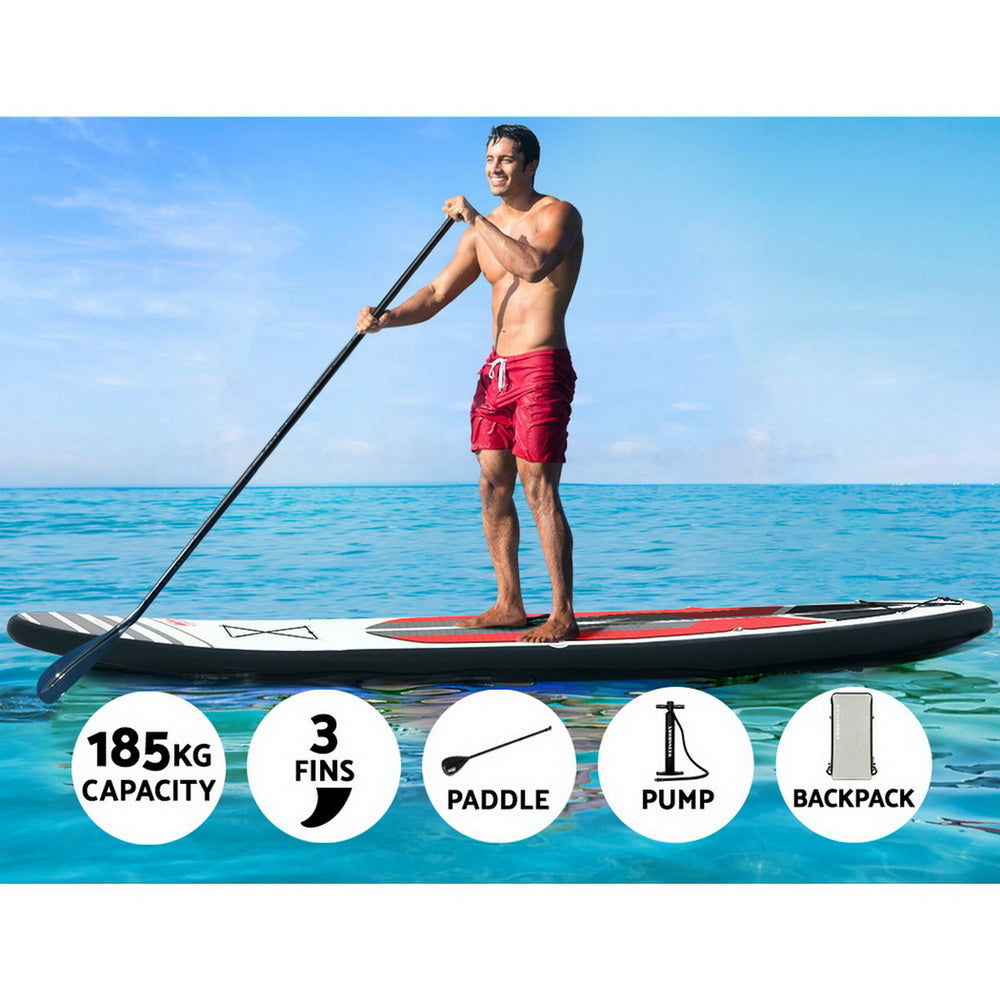 Stand Up Paddle Board 11ft Inflatable SUP Surfboard Paddleboard Kayak Surf - Black