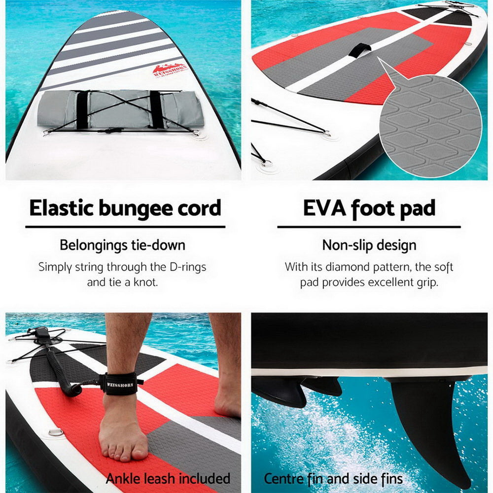 Stand Up Paddle Board 11ft Inflatable SUP Surfboard Paddleboard Kayak Surf - Black