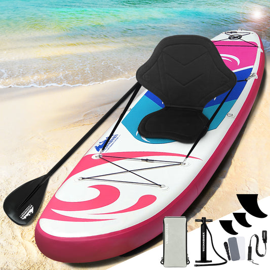 Stand Up Paddle Board 11ft Inflatable SUP Surfboard Paddleboard Kayak Surf - Pink