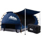 Double Swag Camping Swags Canvas Free Standing Dome Tent Dark Blue 4CM
