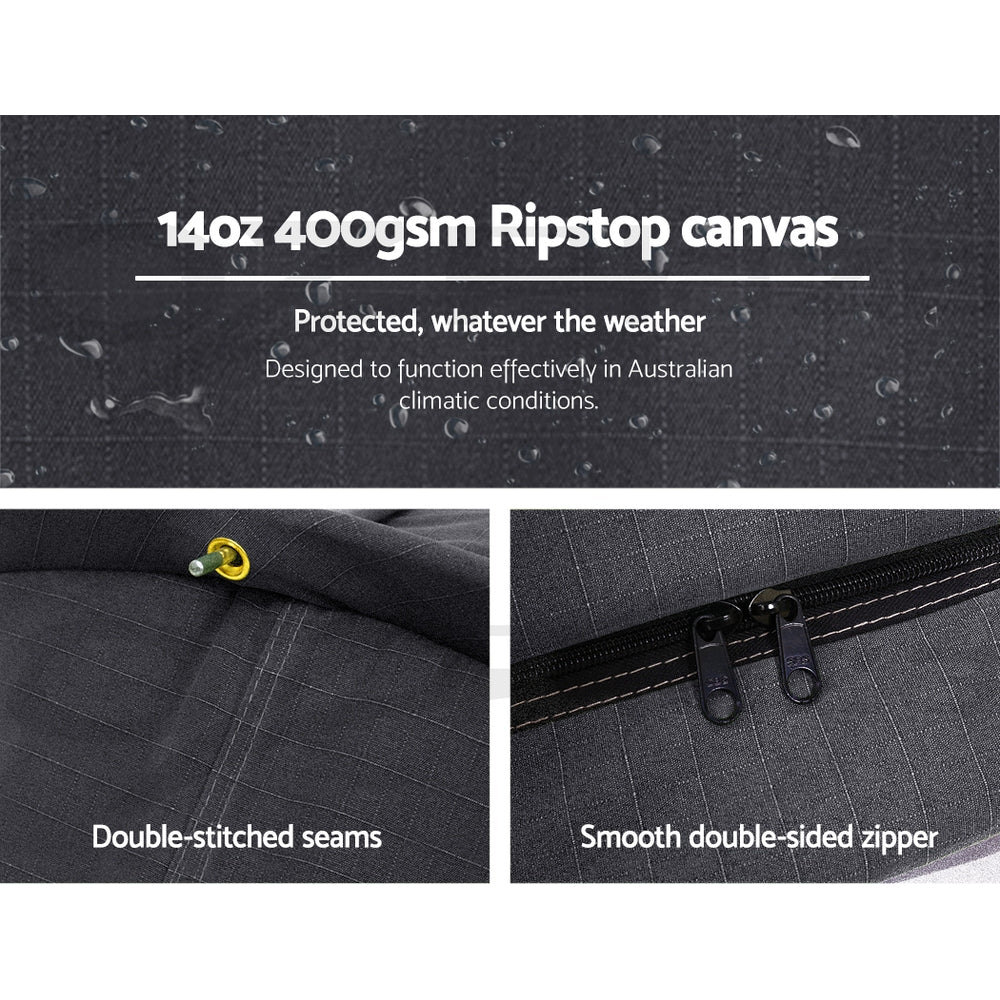 Double Swag Camping Swags Canvas Free Standing Dome Tent Dark Grey 4CM