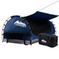 King Single Swag Camping Swags Canvas Free Standing Dome Tent Blue