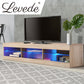 Leif 150cm TV Cabinet LED Entertainment Unit Storage Stand Cabinets Modern - Oak