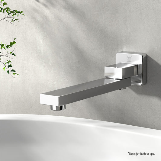 Bathroom Mixer Spout Wall Bath Tap Square Swivel Bathtub Chrome