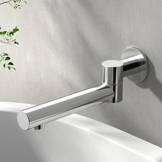 Bathroom Mixer Spout Wall Bath Tap Round Swivel Bathtub Chrome