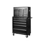14 Drawers Toolbox Chest Cabinet Mechanic Trolley Garage Tool Storage Box - Black