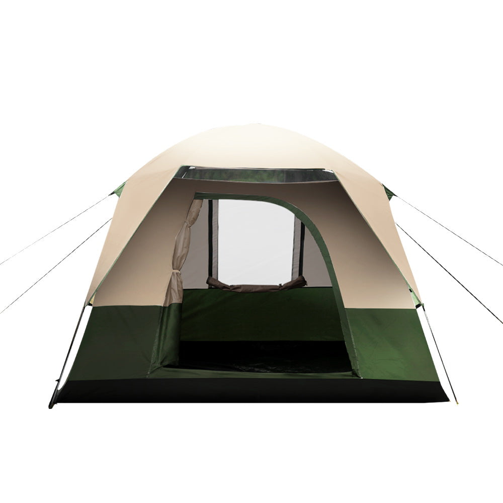 Family Camping Tent 4 Person Hiking Beach Tents Green
